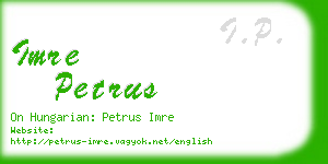 imre petrus business card